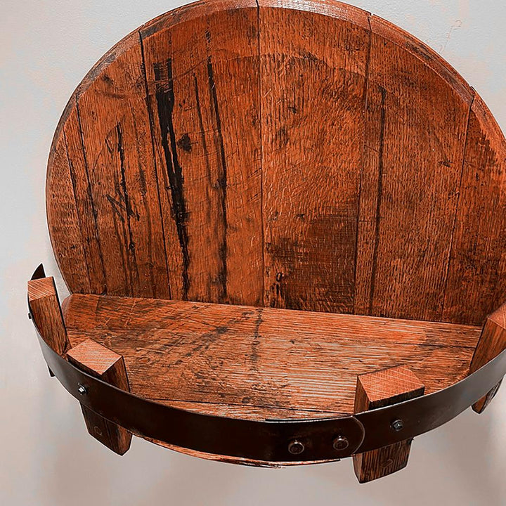 Rustic Oak Wall Shelf for Whisky Display Kalsten