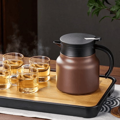 BowLift | Insulated Teapot with Stainless Steel Strainer & Ceramic for Hot or Cold Tea