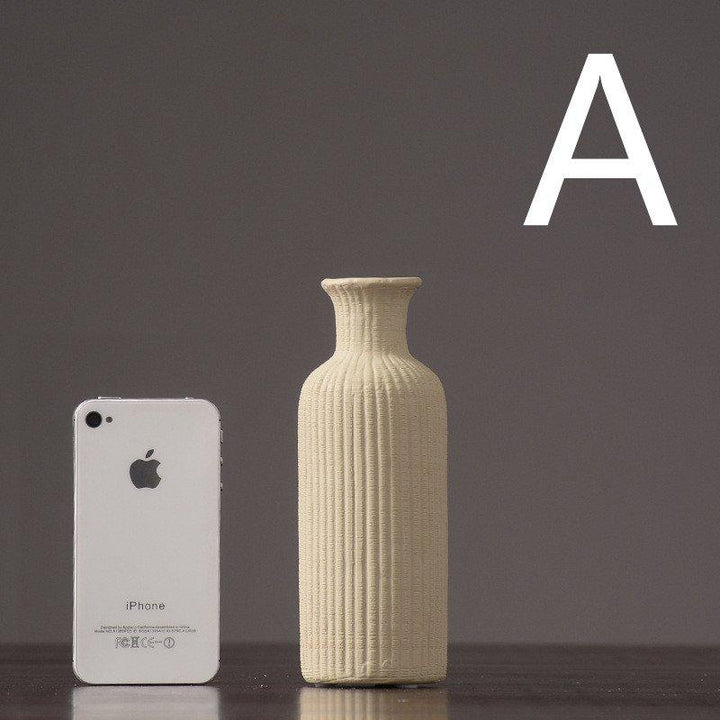 Kalsten | Brown Beige Gray Ceramic Flower Vase Pot │ Home Decoration Item