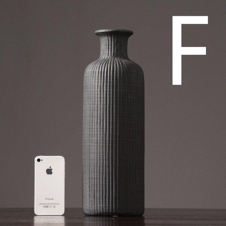 Kalsten | Brown Beige Gray Ceramic Flower Vase Pot │ Home Decoration Item