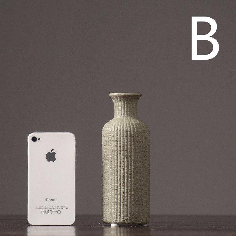 Kalsten | Brown Beige Gray Ceramic Flower Vase Pot │ Home Decoration Item