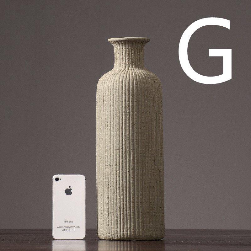 Kalsten | Brown Beige Gray Ceramic Flower Vase Pot │ Home Decoration Item