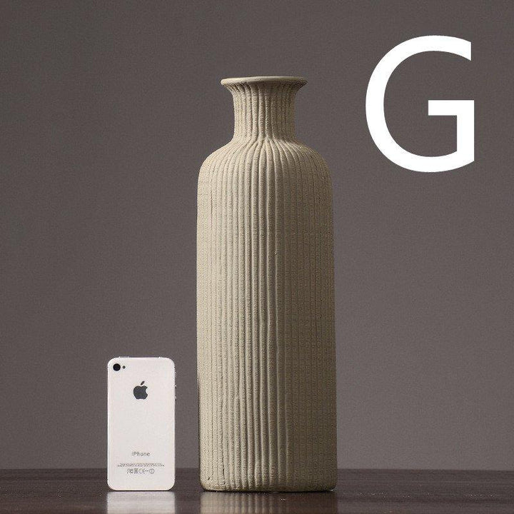 Kalsten | Brown Beige Gray Ceramic Flower Vase Pot │ Home Decoration Item