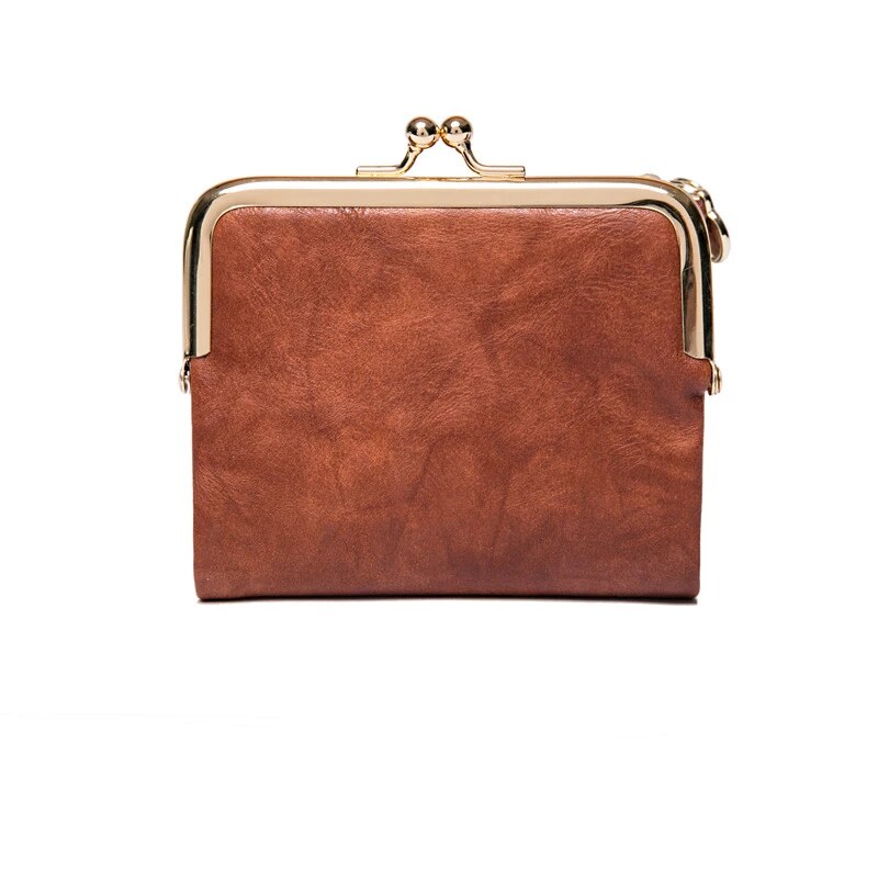 Vintage PU Leather Kiss-Lock Wallet Bag Kalsten