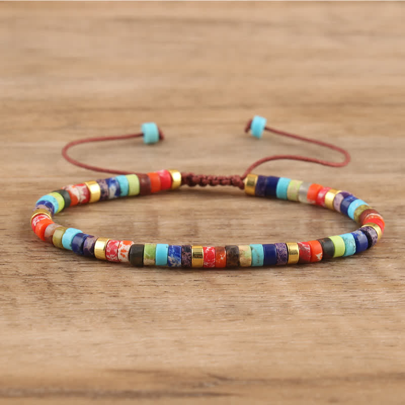 Kalsten | Braided bracelet with 2.4 mm natural stone rollers – Seraphina