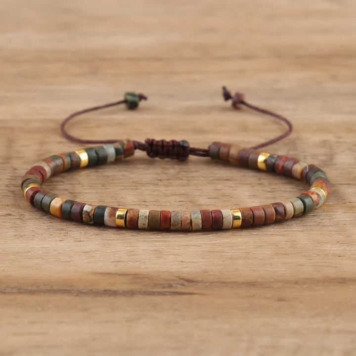 Kalsten | Braided bracelet with 2.4 mm natural stone rollers – Seraphina