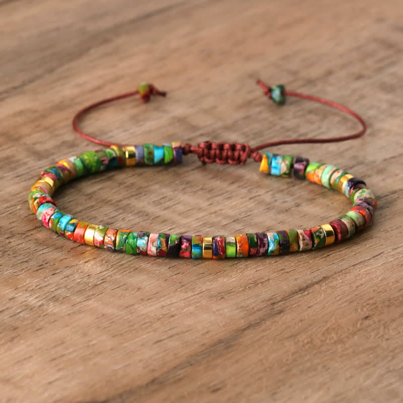 Kalsten | Braided bracelet with 2.4 mm natural stone rollers – Seraphina