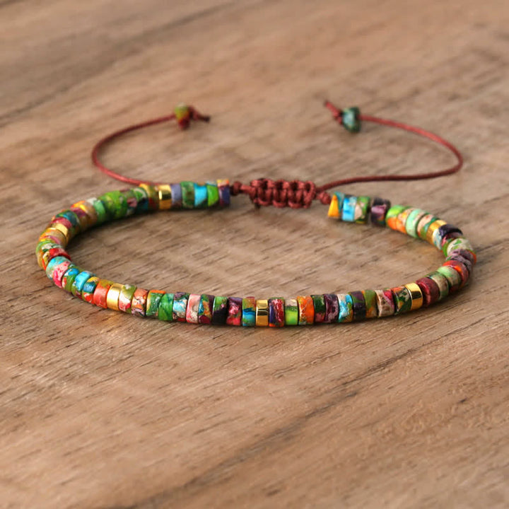 Kalsten | Braided bracelet with 2.4 mm natural stone rollers – Seraphina