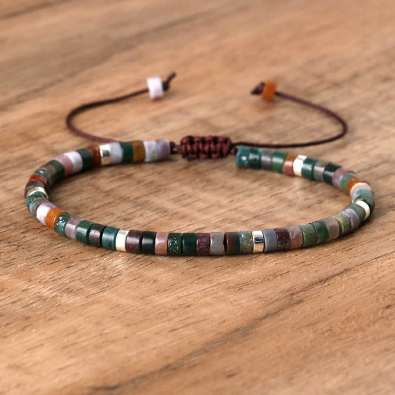 Kalsten | Braided bracelet with 2.4 mm natural stone rollers – Seraphina