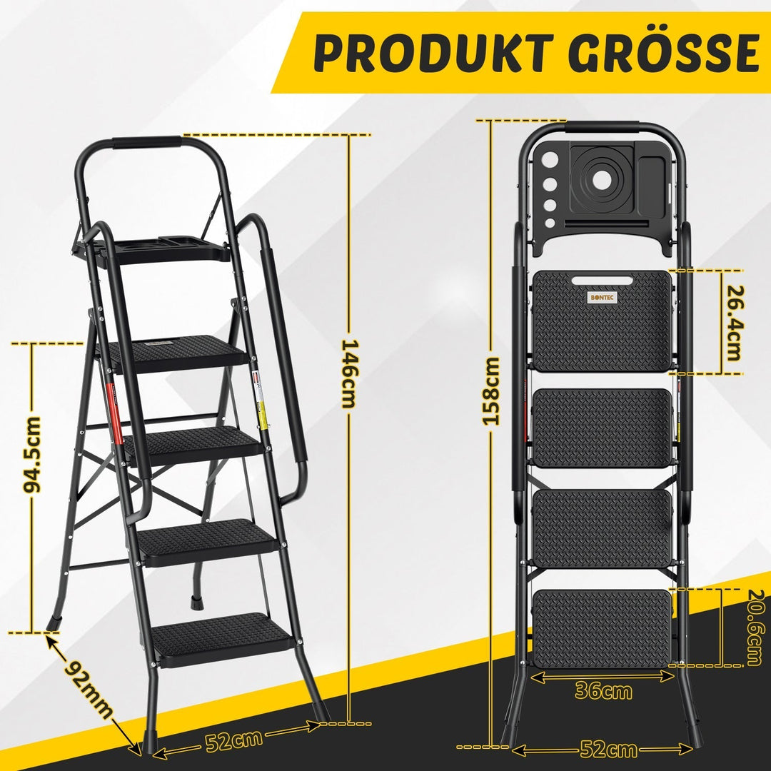 Folding Ladder 4 Steps/5 Steps with Removable Armrests | Kalsten