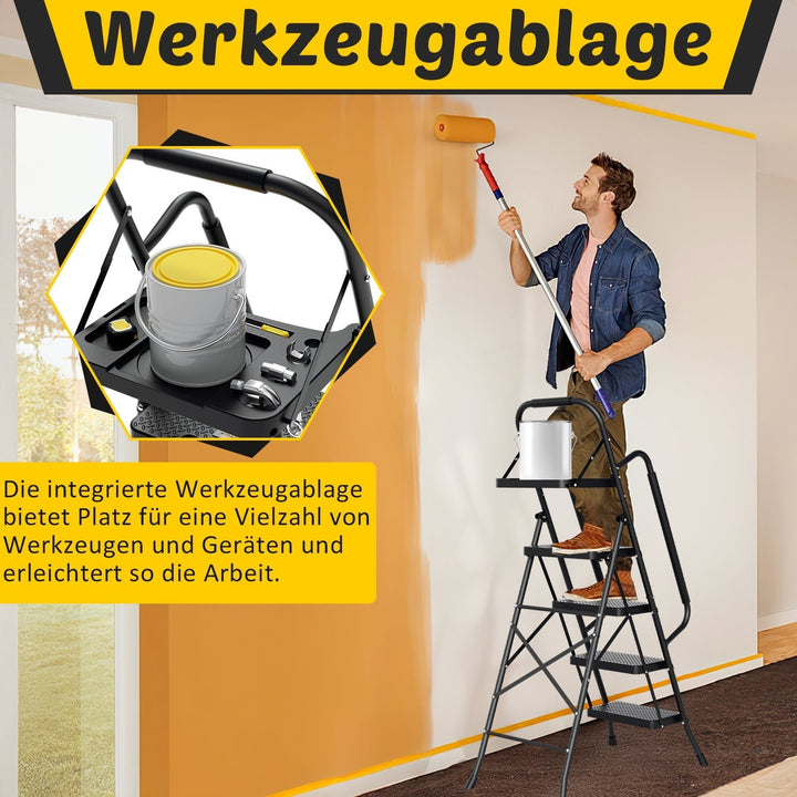 Folding Ladder 4 Steps/5 Steps with Removable Armrests | Kalsten