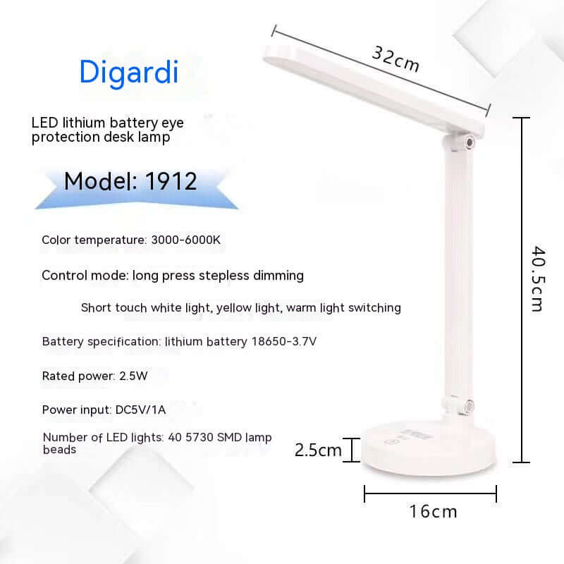 Dual-purpose Charging And Plug-in Table Lamp Folding Table Lamp Student Study Dormitory | Kalsten