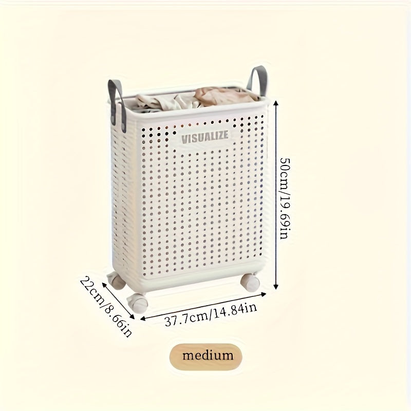 Foldable laundry box with castors