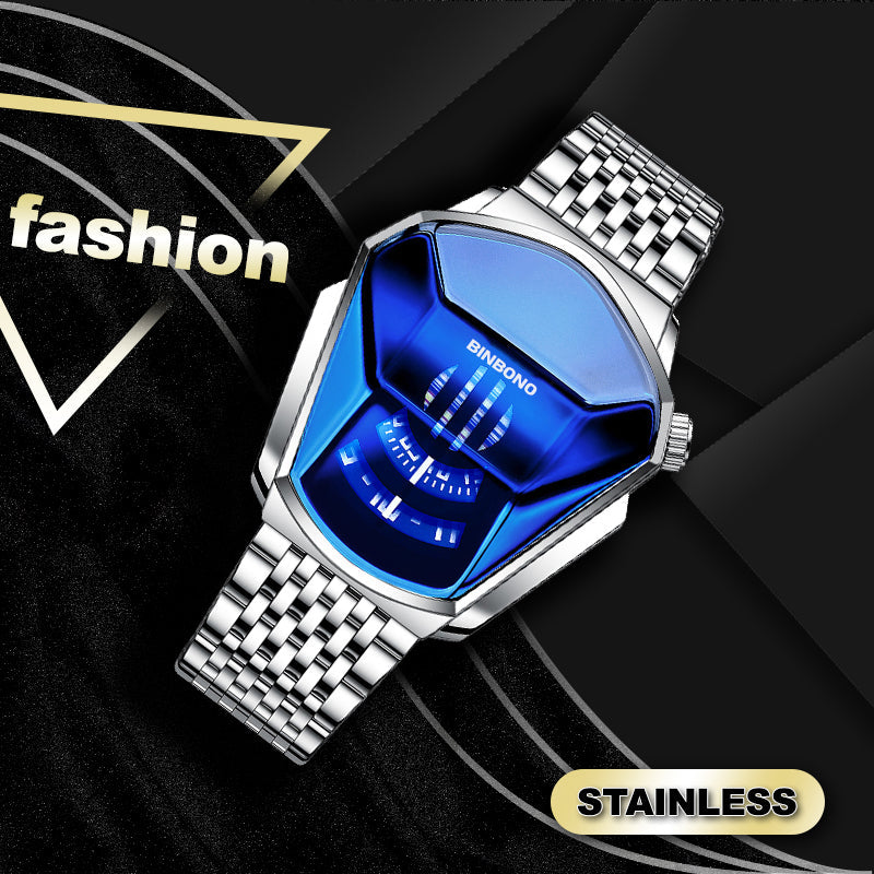 Men's quartz watch in diamond style