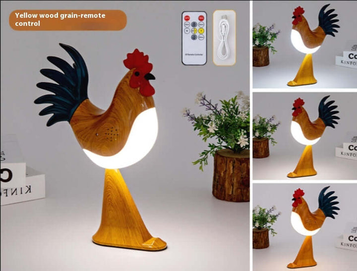 LED Rooster Night Light Touch With Sound Rechargeable Bedroom Bedside Lamp Dimmable Car Ambience Aroma Carrying Lamp Home Decor | Kalsten