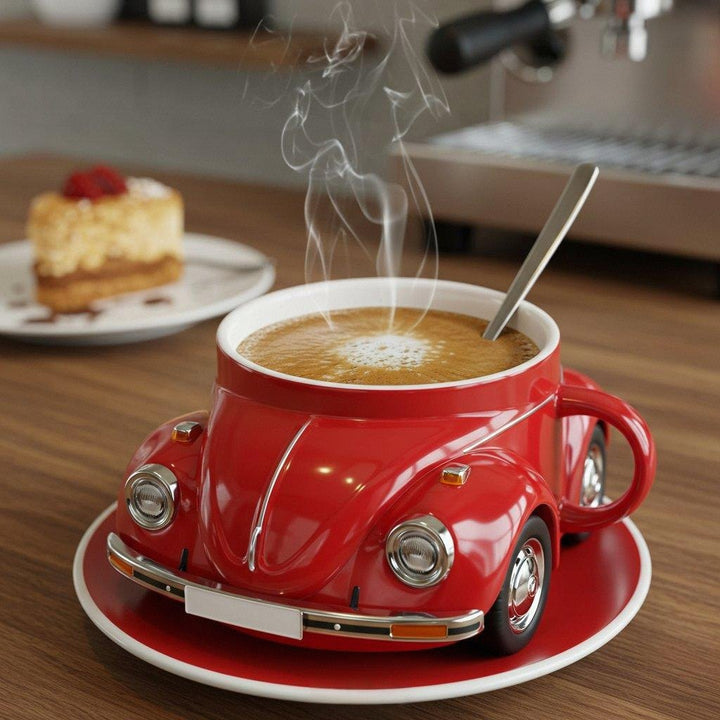 Kalsten | RetroCar Ceramic Coffee Mug – Unique 3D Design for Coffee & Tea