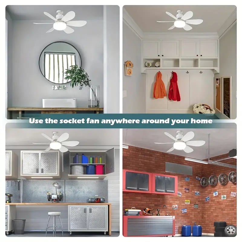 Skanto | 2-in-1 PORTABLE CEILING FAN & LIGHT with Remote Control