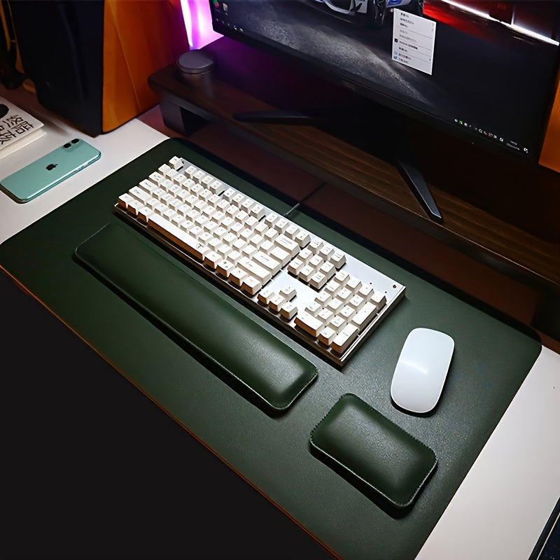 Kalsten | Three-Piece Desk Set made of PU Leather - With Pad and Wrist Supports