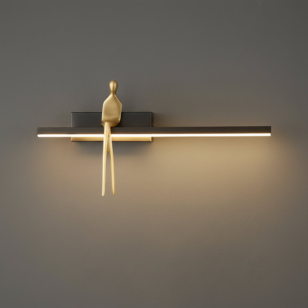 LED Wall Sconce Light – Italian Creative Gold Man Copper Art (31x17cm / 12.2x6.7in) | Kalsten