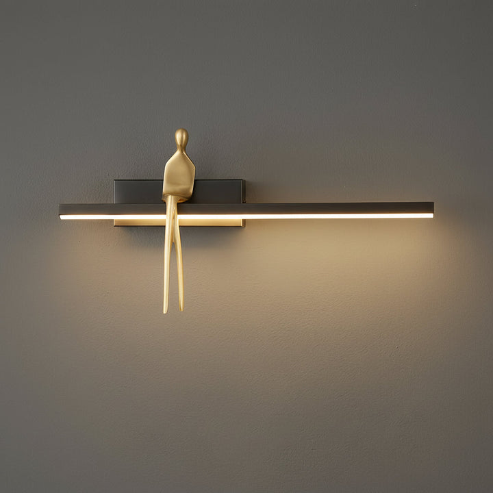 LED Wall Sconce Light – Italian Creative Gold Man Copper Art (31x17cm / 12.2x6.7in) | Kalsten