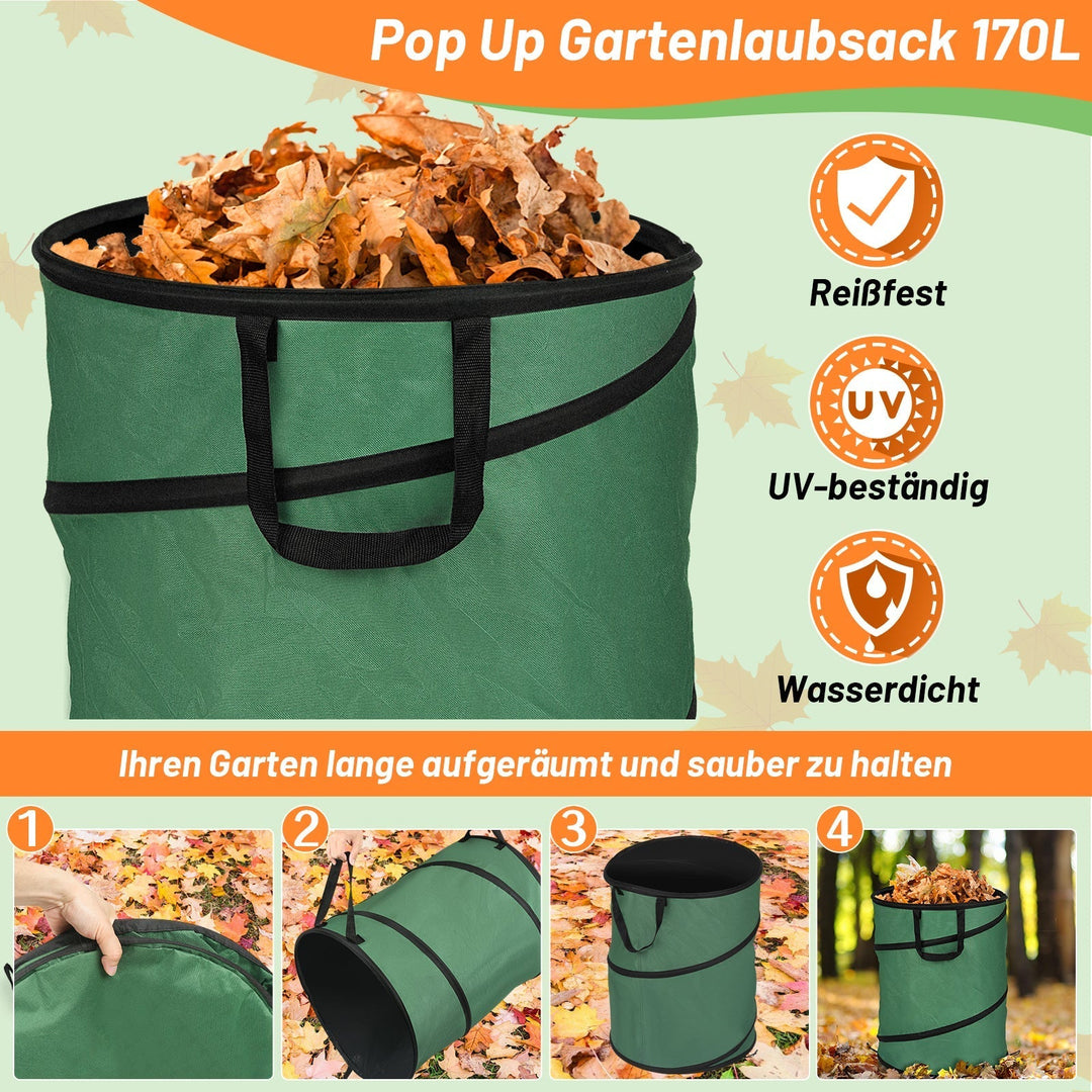 Gartensack Pop Up Garden Waste Bag 170L with Handles | Kalsten