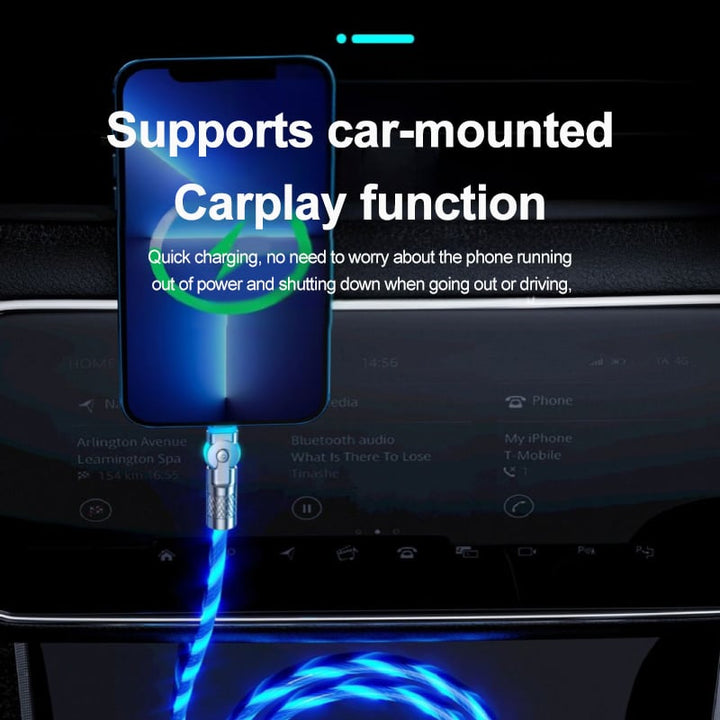 Kalsten | Magnetic Charging Cable | 540° Rotating Connector | Fast Charge with LED Glow
