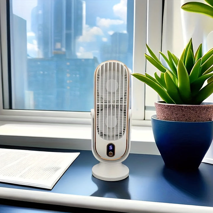 Portable Air Conditioner Fan - Large Battery, Dual Motor, 5-Speed Air Cooler with 720° Surround Air Blower - Ideal for Office, Camping, Outdoor RV, USB Fan - Great Gift for Thanksgiving, Halloween, Christmas | Kalsten