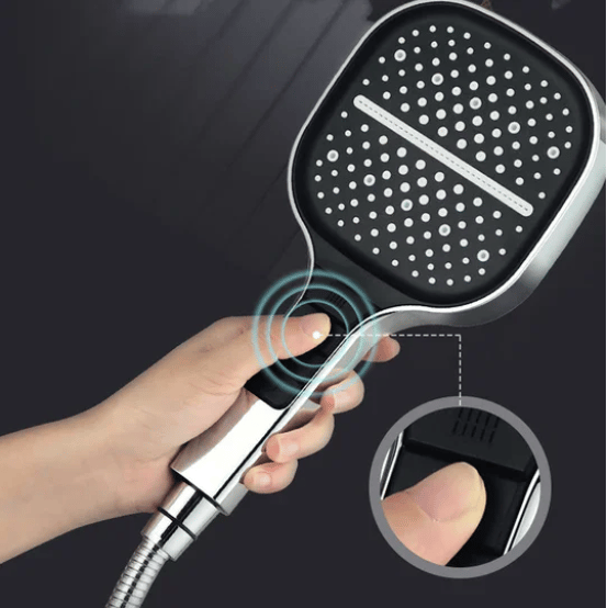 HydraLux 7-Settings Shower Head – Water-Saving & Anti-Scale – Square Chrome | Kalsten