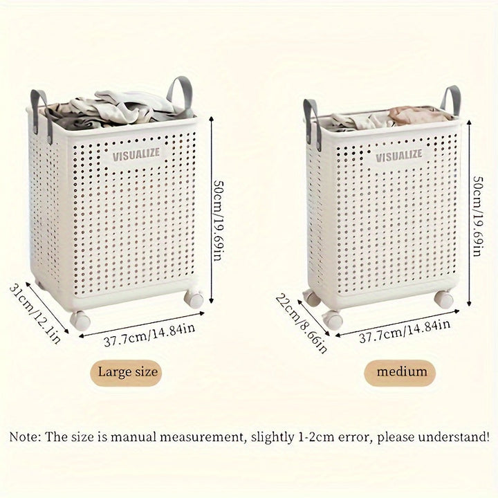 Foldable laundry box with castors