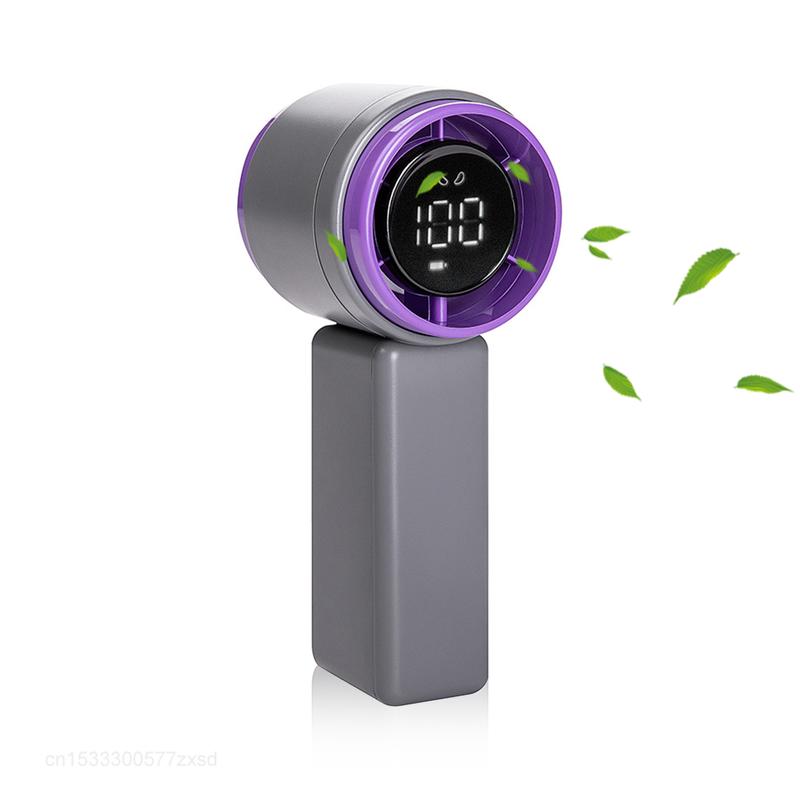 Compact High-Speed Handheld Fan with Digital Display - USB Rechargeable, 5 Speeds | Kalsten
