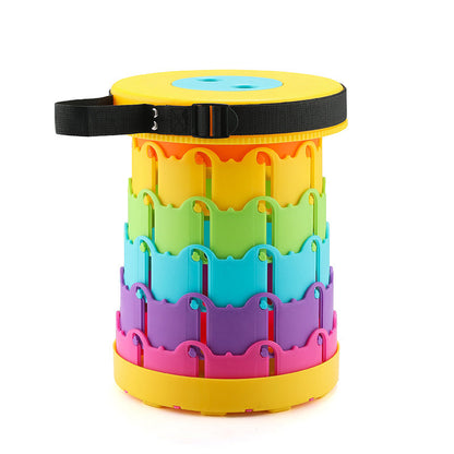 Improved retractable folding stool