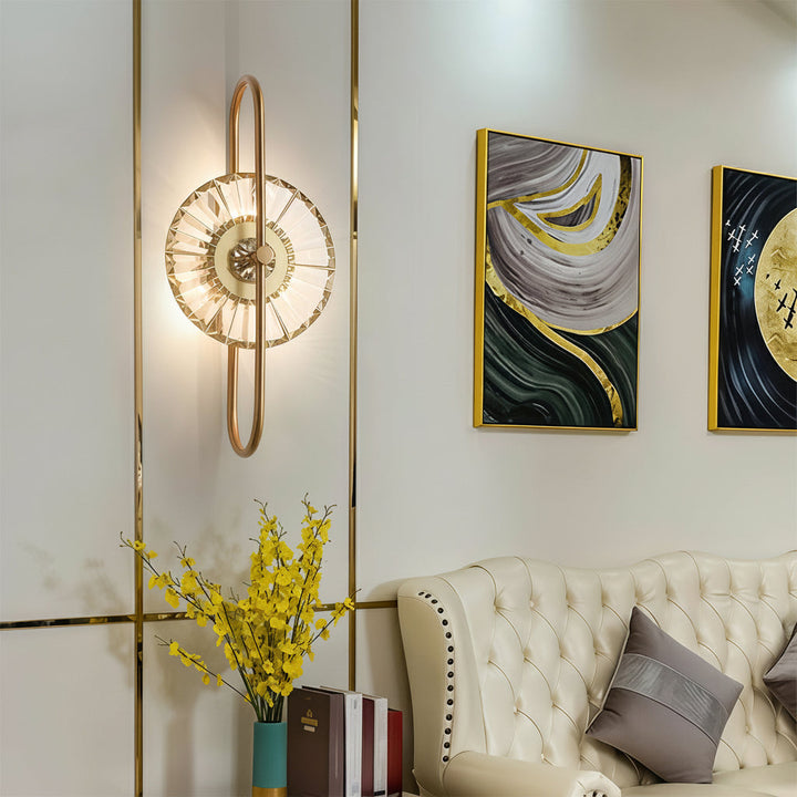 LED Wall Sconce – Art Deco Crystal Gold Iron E14 (25x63cm) | Kalsten