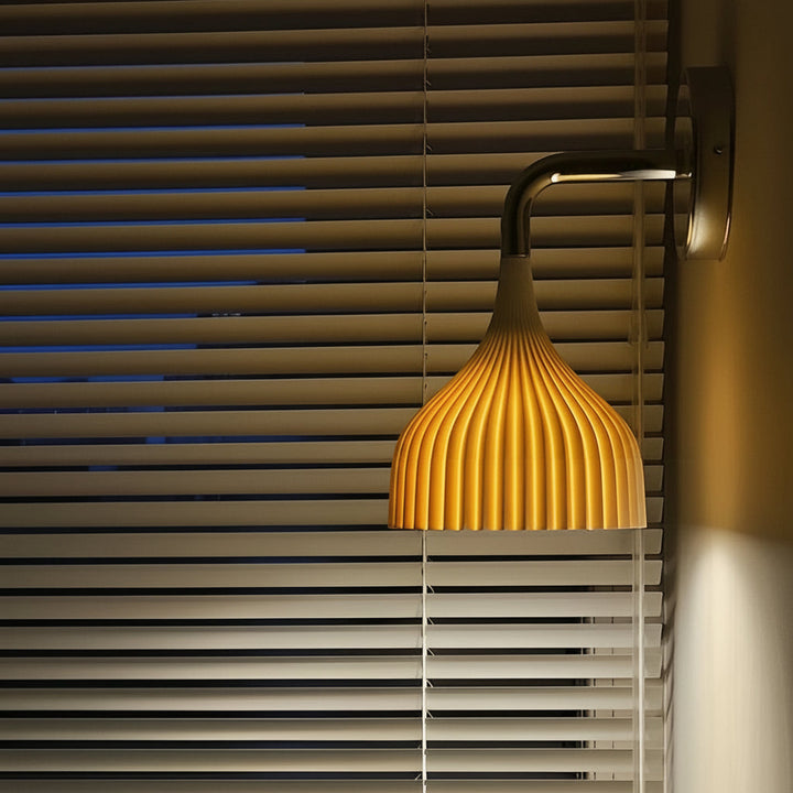 LED Wall Sconce Light – Modern Nordic Pleated Iron PS (24x14cm / 9.4x5.3in) | Kalsten