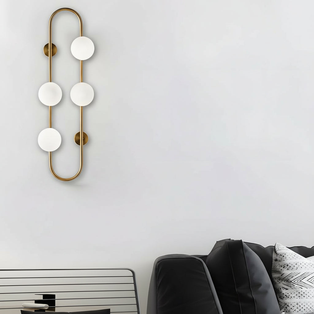LED Wall Sconce Light – Modern 4-Ball Glass Bubble Postmodern (62x24cm / 24.4x9.4in) | Kalsten