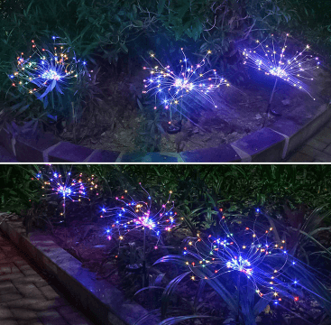 New Ground Plug Solar Fireworks Light LED Light String Copper Wire Outdoor Garden Decoration Star Lights Christmas Lights | Kalsten