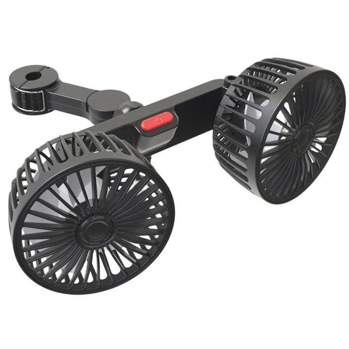 Dual Head USB Car Fan with 360° Rotation for 12V/24V Vehicles | Kalsten