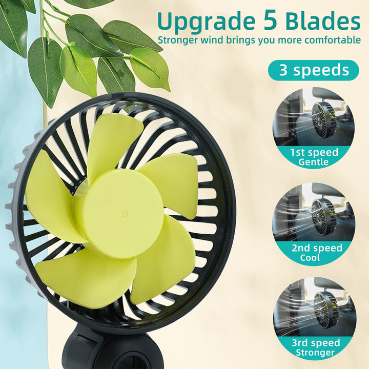 Portable Car Fan Cooler with USB and 3 Wind Settings | Kalsten