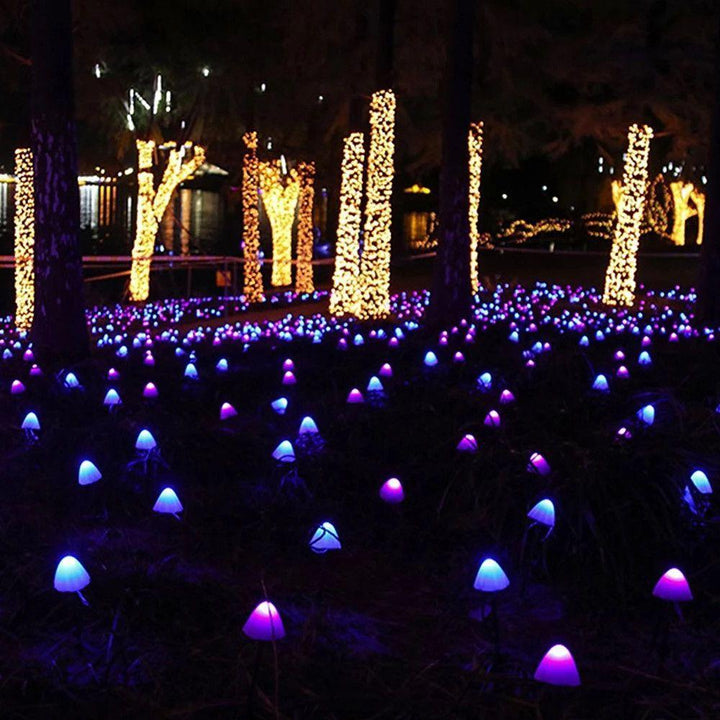 Outdoor Mini Mushroom RGB Solar 16.40 ft String Lights | Kalsten