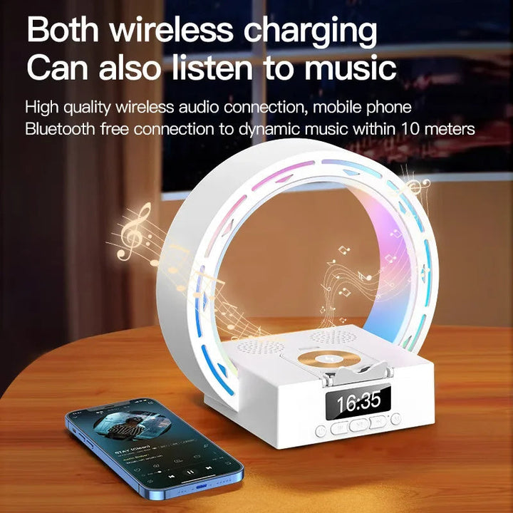 Kalsten | 4-in-1 Bluetooth speaker lamp with charging pad and alarm clock