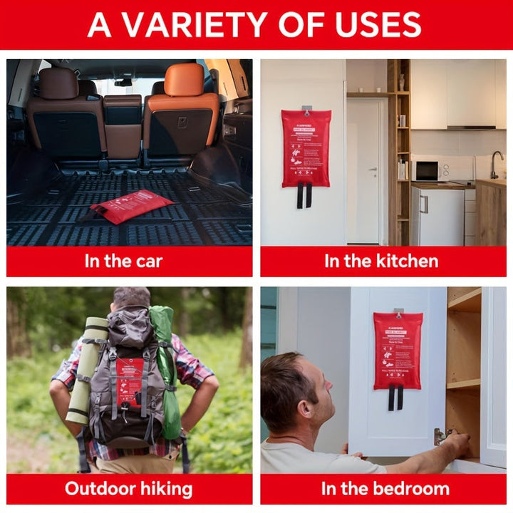 Fireproof Fiberglass Fire Blanket – Compact Safety Blanket for Home, Kitchen and Car | Kalsten