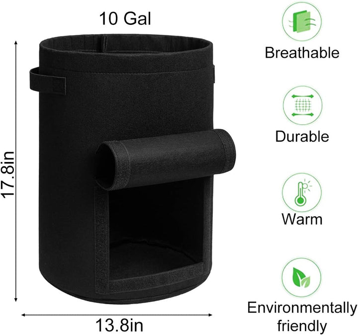 Kalsten | 5/7/10/15 Gallon Potato Planting Growing Thickened Nonwoven Plant Fabric Pot Nursery Bags for Home Gardening