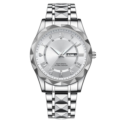 Skanto | Waterproof Luminous Stainless Steel Two-Tone Quartz Watch for Men