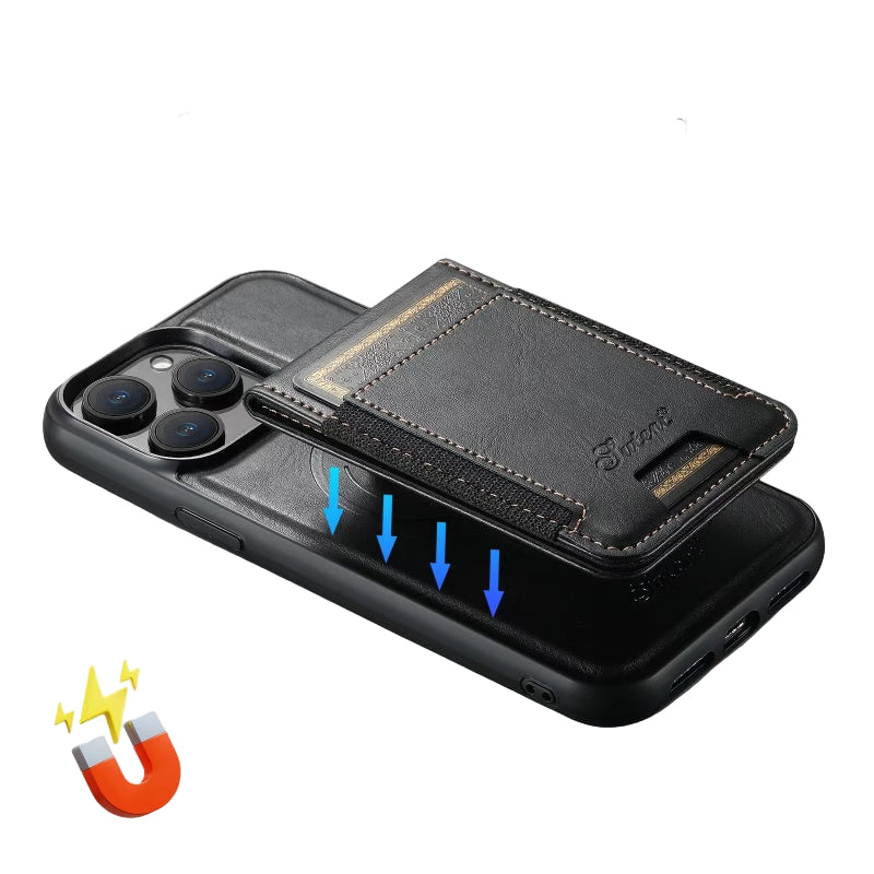 Skanto | LuxCase Leather Phone Case with Card Slot and Stand – Fits iPhone