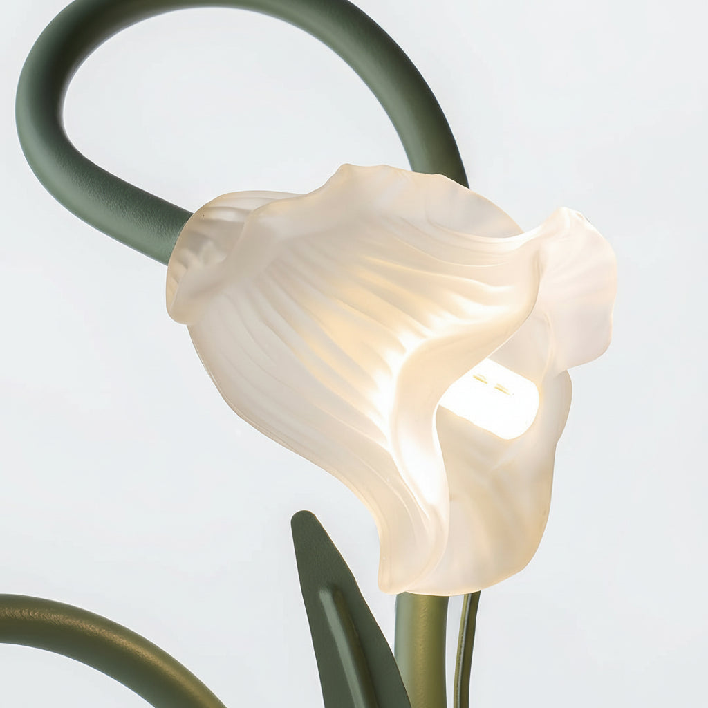 LED Wall Sconce Light – French Country Floral Green Iron Glass (30x27cm / 11.8x10.6in) | Kalsten