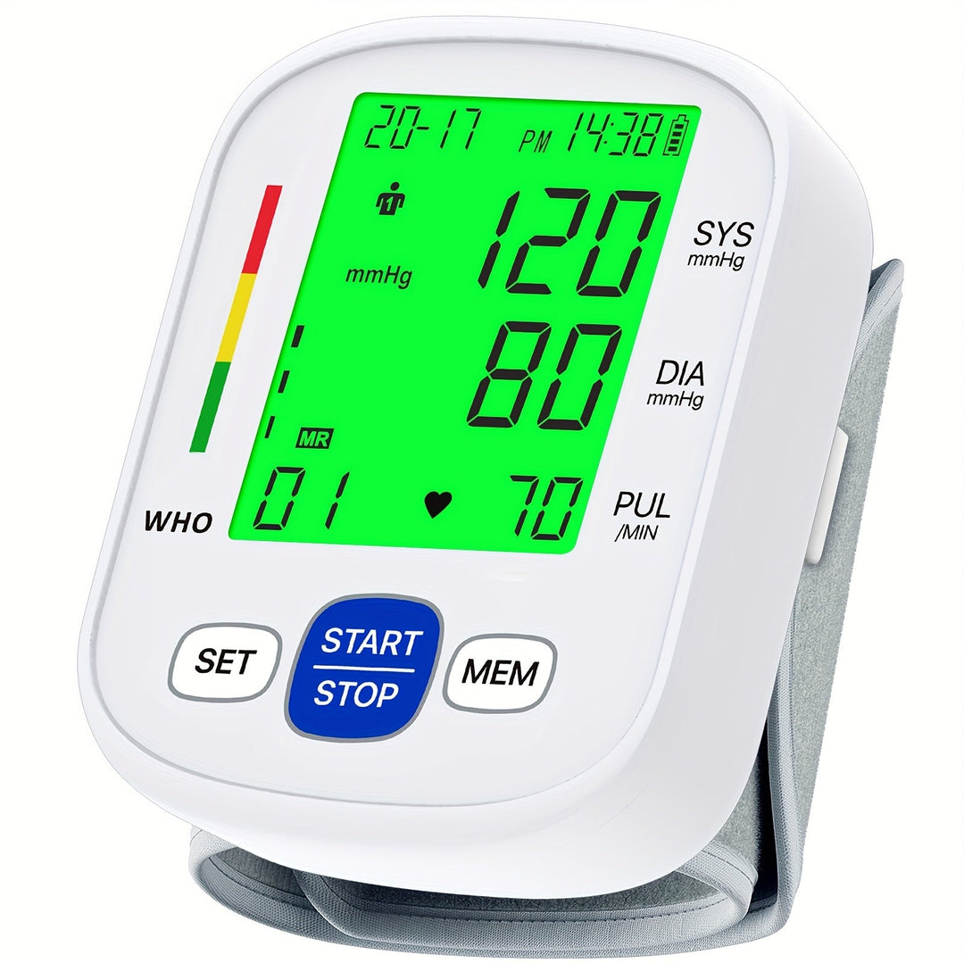 Wrist blood pressure monitor with illuminated display | Kalsten
