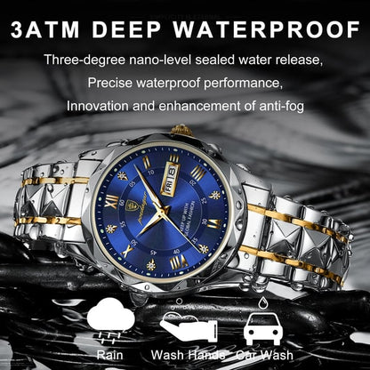 Top brand waterproof luxury men's wristwatch with luminous function