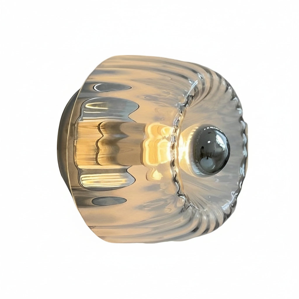 LED Wall Sconce Light – Modern Jellyfish Round Glass (16x13cm / 6.3x5.1in) | Kalsten