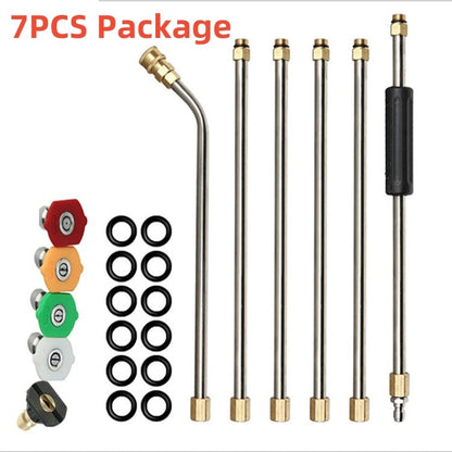 4000 PSI Telescopic high-pressure cleaner lance set for gutter and roof drainage as well as wall cleaning