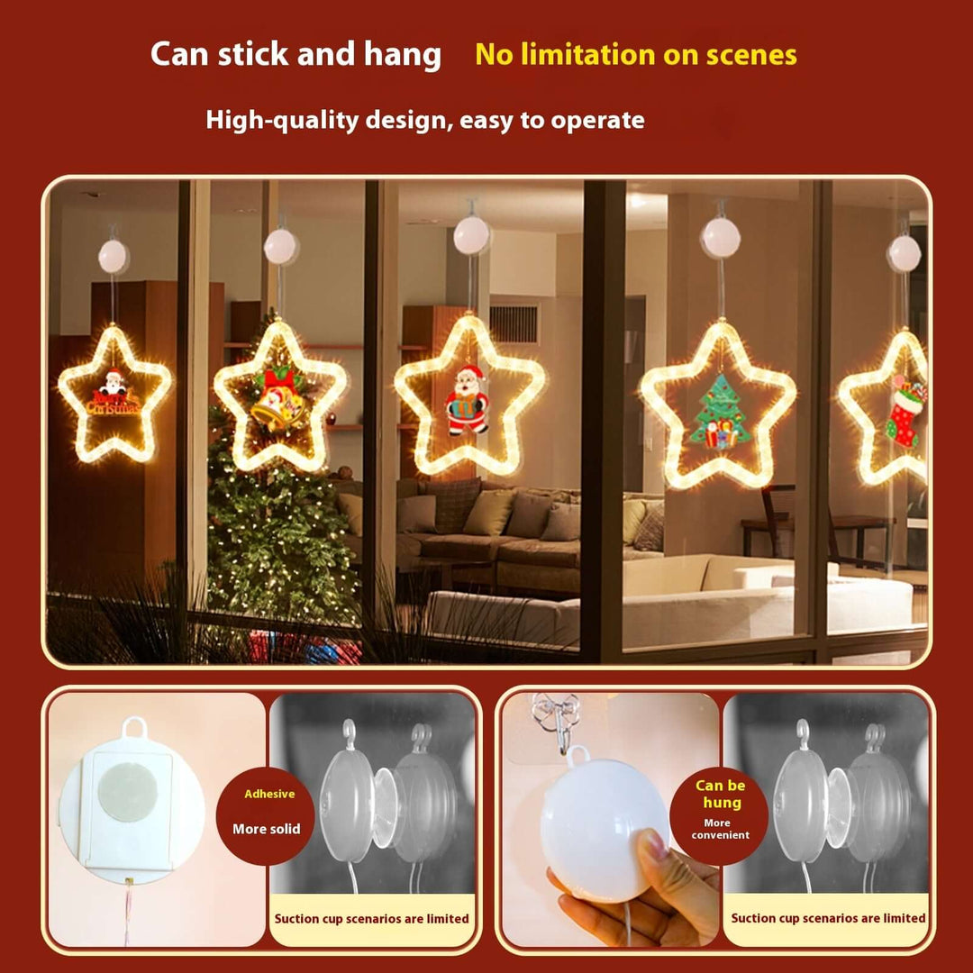 Christmas Pendant Decoration Christmas Atmosphere Led Lights Led Christmas Star Light Decoration For Window Door For Holiday | Kalsten