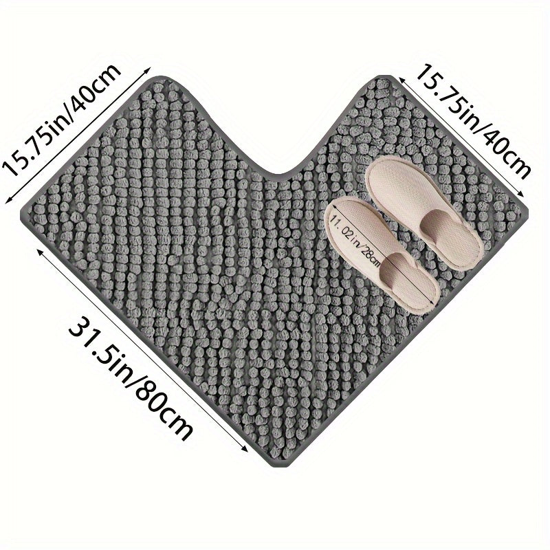 Kalsten | Corner Bath Mat Lunava | L-Shape for Shower & Corner | Non-Slip & Soft | 40x40x80 cm
